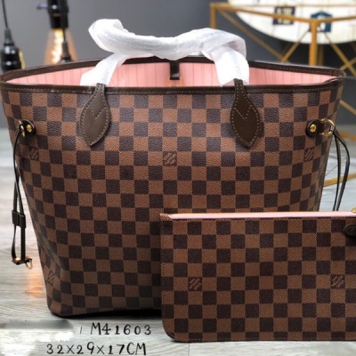 LV路易威登 Neverfull 棋盤格中號購物袋 N416...