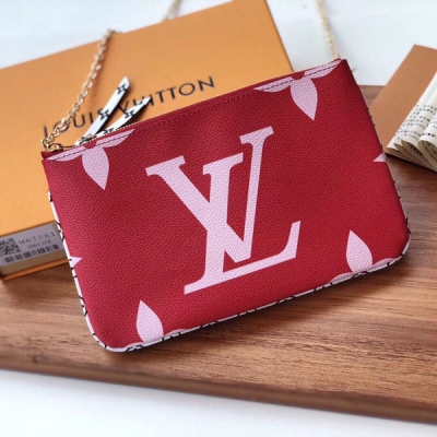 LV路易威登 POCHETTE DOUBLE ZIP 肩帶錢...