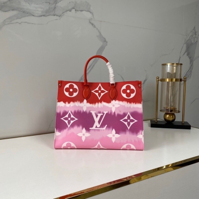 LV路易威登 Onthego 大號Tote包 M45121紅...