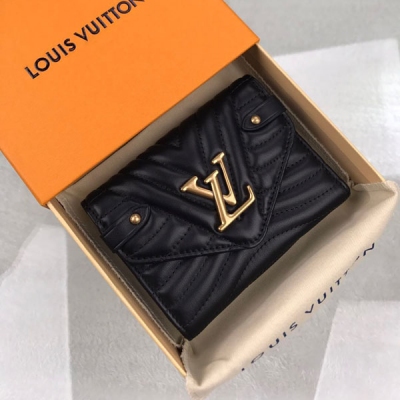 LV New Wave 短款錢夾 柔滑小牛皮 M63427黑...