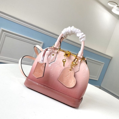 LV路易威登 女士漆皮貝殼包 M90331 芭蕾粉漸變