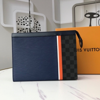 LV路易威登 POCHETTE VOYAGE 中號手拿包 藍...