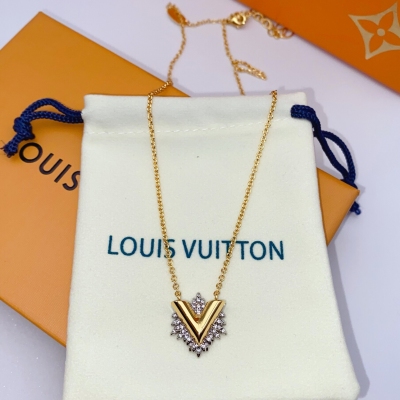 LOUIS VUITTON V型項鍊 高品質 金色 獨家現貨