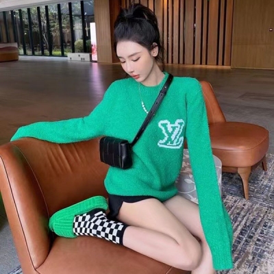 LV路易威登 2021fw 秋冬men's前後字母提花針織毛衣 小泰迪毛茸茸的質感