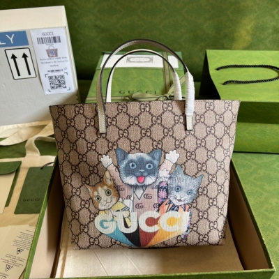 GUCCI古馳 女童包mini購物袋 猫群卡通系列 4108...
