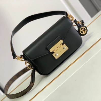 LV路易威登 Swing 黑色原皮單肩包 M20393