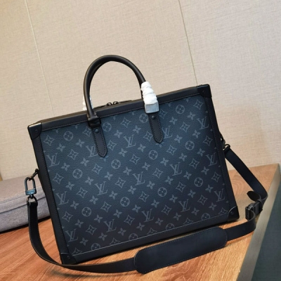 LV路易威登 SOFT TRUNK 黑花男士公事包 M449...
