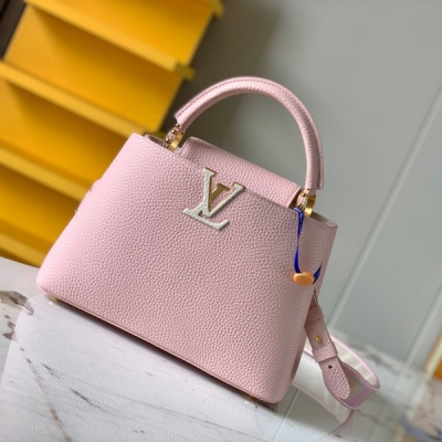 LV路易威登 Capucines 寬肩帶巴黎粉中號斜挎包 M...
