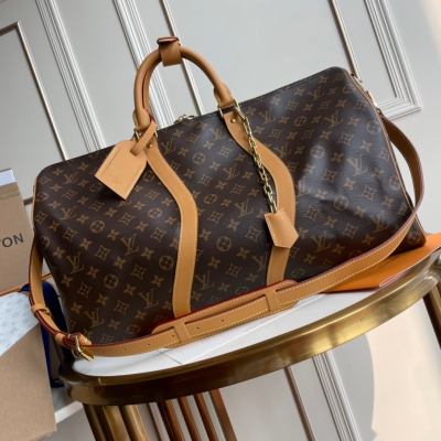 LV路易威登 KEEPALL 50 都市風男士旅行袋 M44...