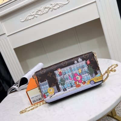 LV路易威登 Félicie Pochette 吉祥物絲印 ...