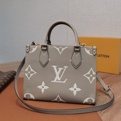 LV路易威登 Onthego 全鋼大象灰小號托特包 M457...