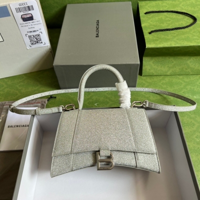 GUCCI古馳 Balenciaga聯名款 灰色閃鑽女款沙漏...