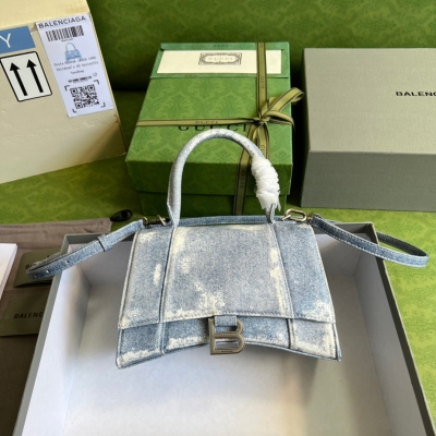 GUCCI古馳 Balenciaga聯名款 女士牛仔手提沙漏...