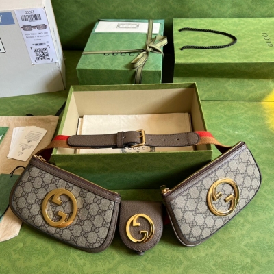 GUCCI古馳 互扣式雙G三合一腰包 702614