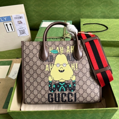 GUCCI古馳 黃梨印花男士購物袋 703256