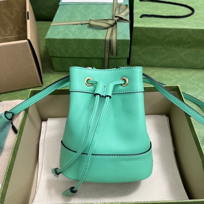 GUCCI古馳 Ophidia 薄荷綠女士迷你水桶包 550...