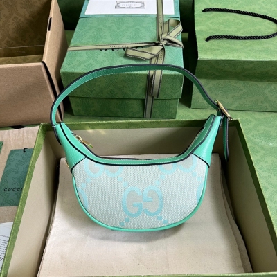 GUCCI古馳 Ophidia 薄荷綠飾超級雙G迷你手袋 6...