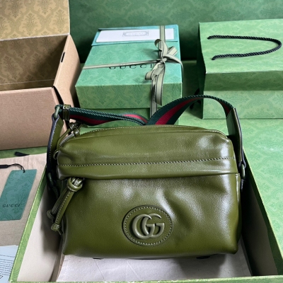 GUCCI古馳 同色系原廠皮雙G肩背包 725696