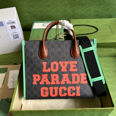 GUCCI古馳 Love Parade Gucci 綠色飾邊...