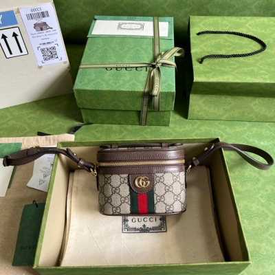 GUCCI古馳 Ophidia 帆布織帶GG迷你斜挎包 69...