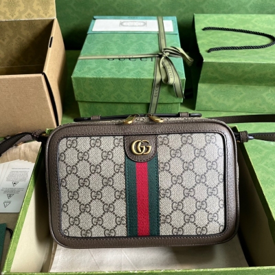 GUCCI古馳 Ophidia 飾織帶男女小號肩背包 739...