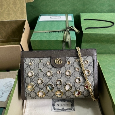 GUCCI古馳 Ophidia 超級雙G金屬孔眼小號肩背包 ...