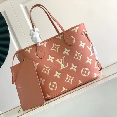 LV路易威登 Neverfull 真皮人氣色MM女士購物包 ...