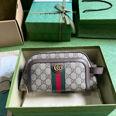 GUCCI古馳 紅綠織帶Ophidia系列GG男士洗漱包 7...