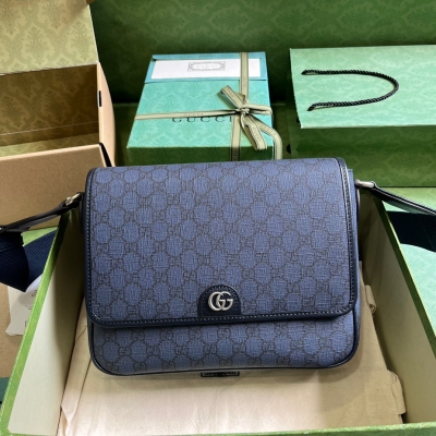 GUCCI古馳 經典帆布Ophidia系列中號郵差包 761...