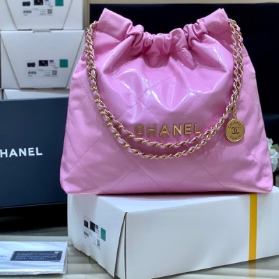 CHANEL 香奈兒 22 bag 時尚大氣小牛皮中號垃圾袋...