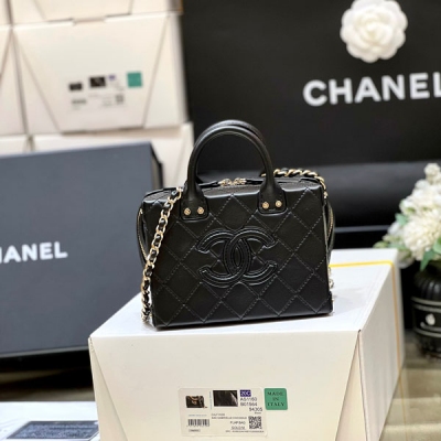 CHANEL香奈兒 2022b 粒面小牛皮女士復古盒子小包 ...
