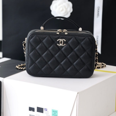 CHANEL香奈兒 2022cc 黑色荔枝皮女士相機包 AS...