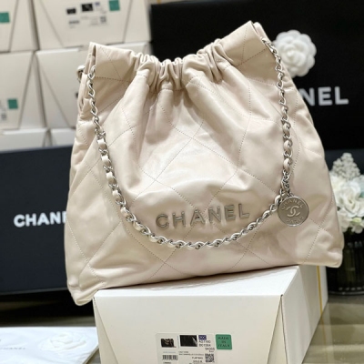 CHANEL香奈兒 22 bag 2023新色方框小牛皮垃圾...