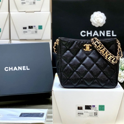 CHANEL香奈兒 實物無敵美 黑色荔枝皮hobo腋下包  ...