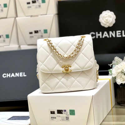 CHANEL香奈兒 2023春夏系列 白色原廠胎羊皮隱藏款蓋...