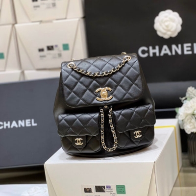 CHANEL香奈兒 2023新品 原廠小牛皮黑色大號青娃小書...