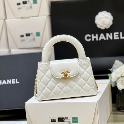 CHANEL香奈兒 2023K 超火爆Kelly包 白色復古...