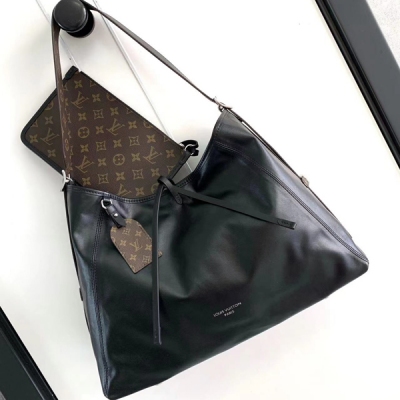 LV路易威登 CarryAll Dark 超火黑羊革女士中號...