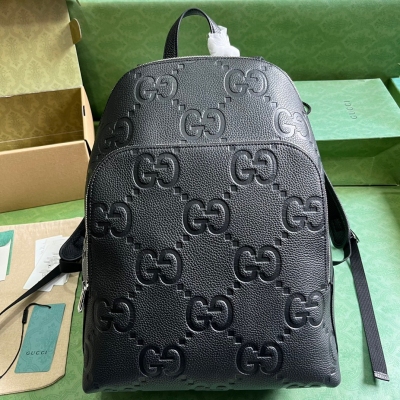 GUCCI古馳 2024早春系列 全黑超級雙G大號背包 76...
