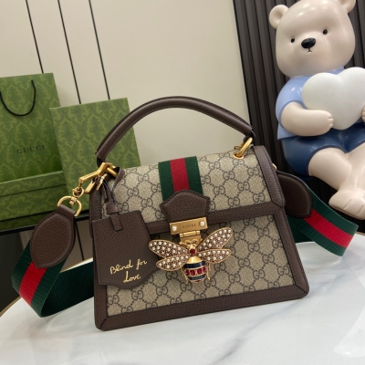 GUCCI古馳 經典瑪格麗系列 經典織帶小號手提包 4765...