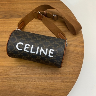 CELINE 2022 經典老花圓筒包 尺寸：22*12.5...