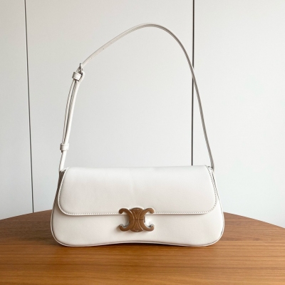 CELINE 2024 CE NEW LOLA 白色原廠皮中...