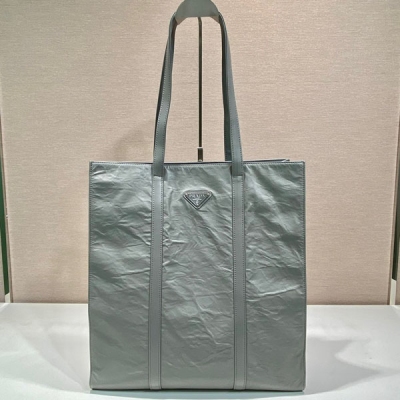 PRADA普拉達 男女共用灰色小號托特包 1BG459