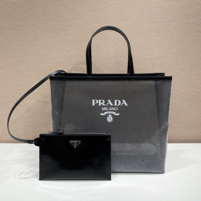 PRADA普拉達 亮片tote復古雙提手托特包 1BG416